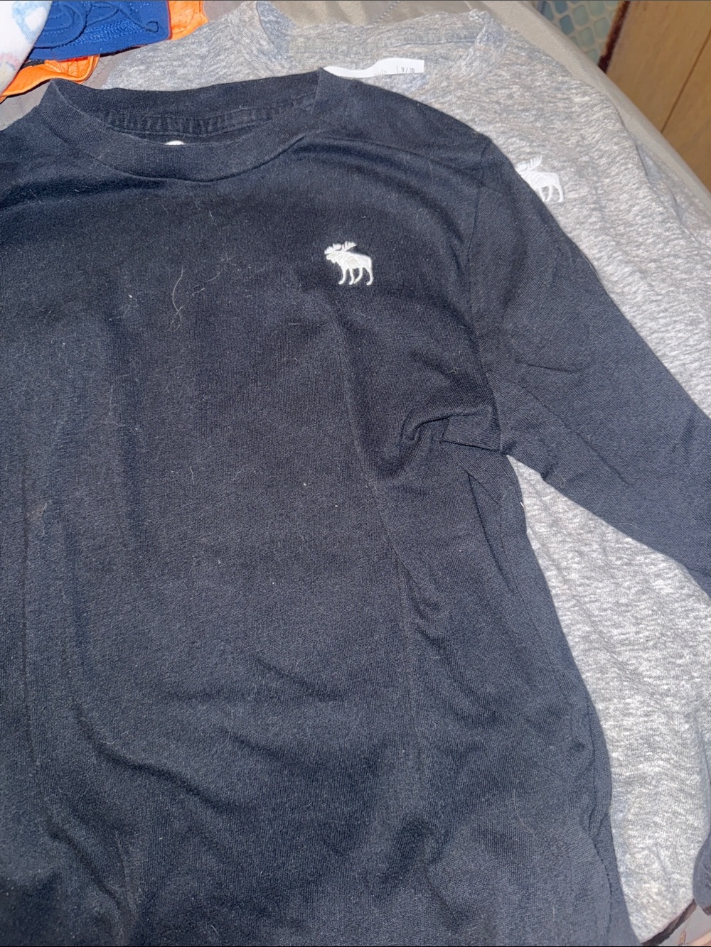 Abercrombie & Fitch Black Long Sleeve Logo Tee